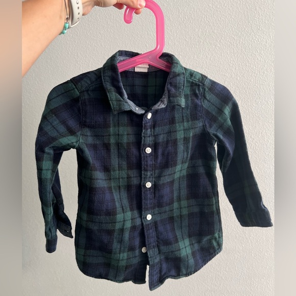 H&M Plaid Flannel Kids Shirt - Green and Blue - Picture 8 of 8